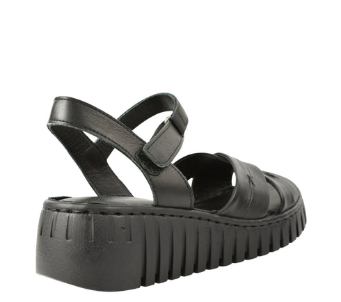 Sandale casual, dama, ANNA VIOTTI, D56-05, negru, piele naturala